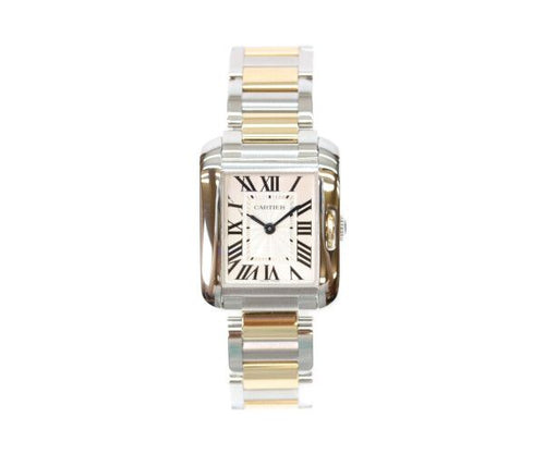 Cartier YG SS Tank en Gray SM Silver Guilloche Dial Quartz — view 2