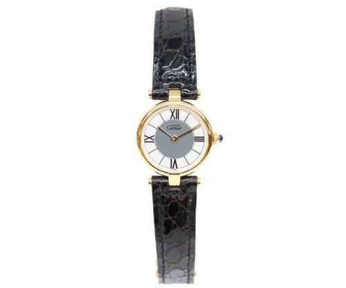 Cartier 925 Must Vendeme Vermeil SM Center Gray Flying Roman Dial — view 2