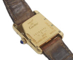 Cartier Must Tank Vermeil SM Rear Era Flying Roman Ivory Dial Quartz Leather — view 7