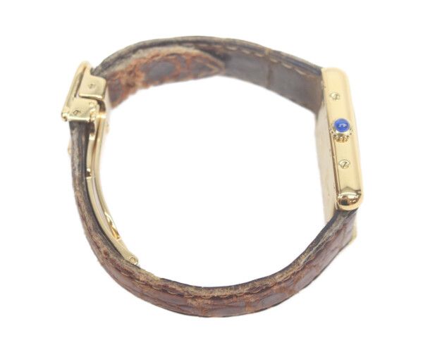 Cartier Must Tank Vermeil SM Rear Era Flying Roman Ivory Dial Quartz Leather — view 4