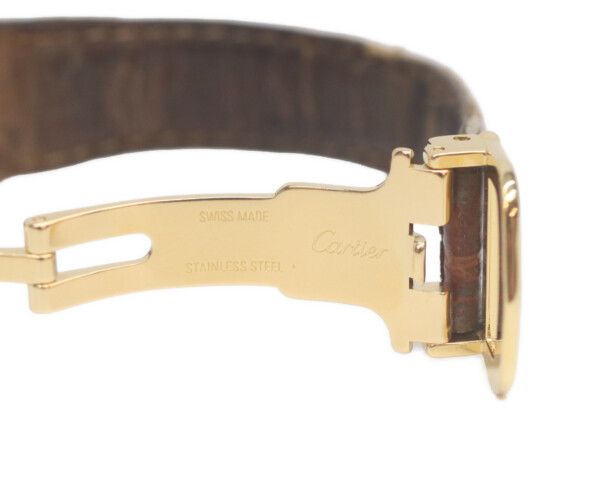 Cartier Must Tank Vermeil SM Rear Era Flying Roman Ivory Dial Quartz Leather — view 8