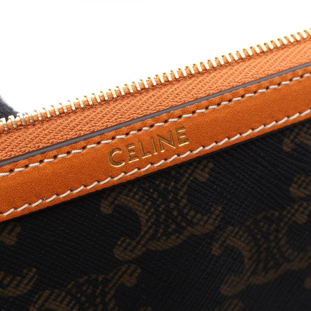 Celine Clutch Triomphe Canvas Leather Second — view 4