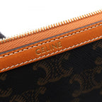 Celine Clutch Triomphe Canvas Leather Second — view 4