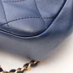Chanel Shoulder Bag Quilted 2-Way Navy Lambskin Handle Chain — view 8
