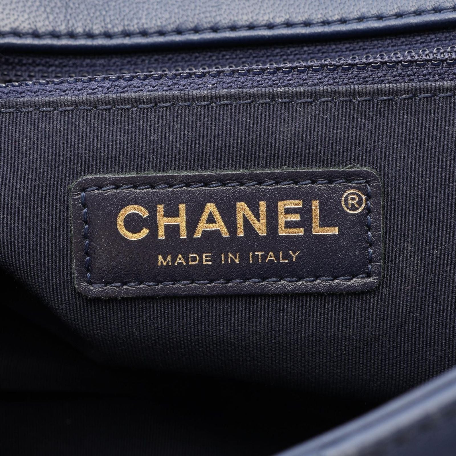Chanel Shoulder Bag Quilted 2-Way Navy Lambskin Handle Chain — view 4
