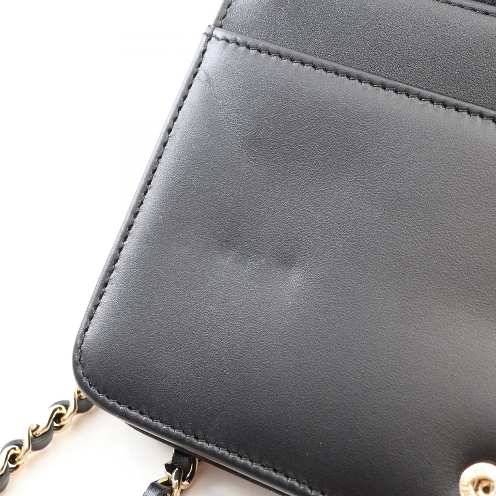 Chanel Shoulder Bag Quilted Bicolor Black Champagne Gold Leather Caviar Chain — view 7