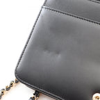 Chanel Shoulder Bag Quilted Bicolor Black Champagne Gold Leather Caviar Chain — view 7
