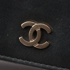 Chanel Shoulder Bag Quilted Bicolor Black Champagne Gold Leather Caviar Chain — view 9