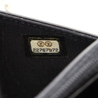 Chanel Shoulder Bag Quilted Bicolor Black Champagne Gold Leather Caviar Chain — view 6