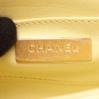 Chanel Shoulder Bag Quilted Vanity 2-Way Pastel Yellow Lambskin Chain — view 4