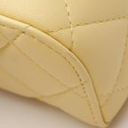 Chanel Shoulder Bag Quilted Vanity 2-Way Pastel Yellow Lambskin Chain — view 6