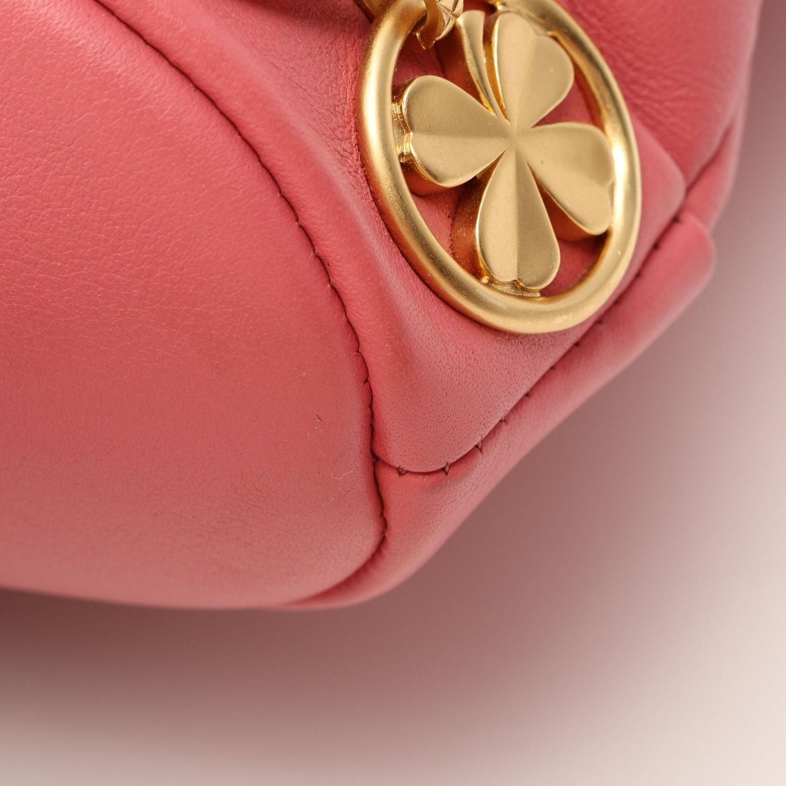 Chanel Shoulder Bag Quilted Pink Lambskin Drawstring — view 6
