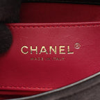 Chanel Shoulder Bag Quilted Black Leather Suede Small Chain — view 4