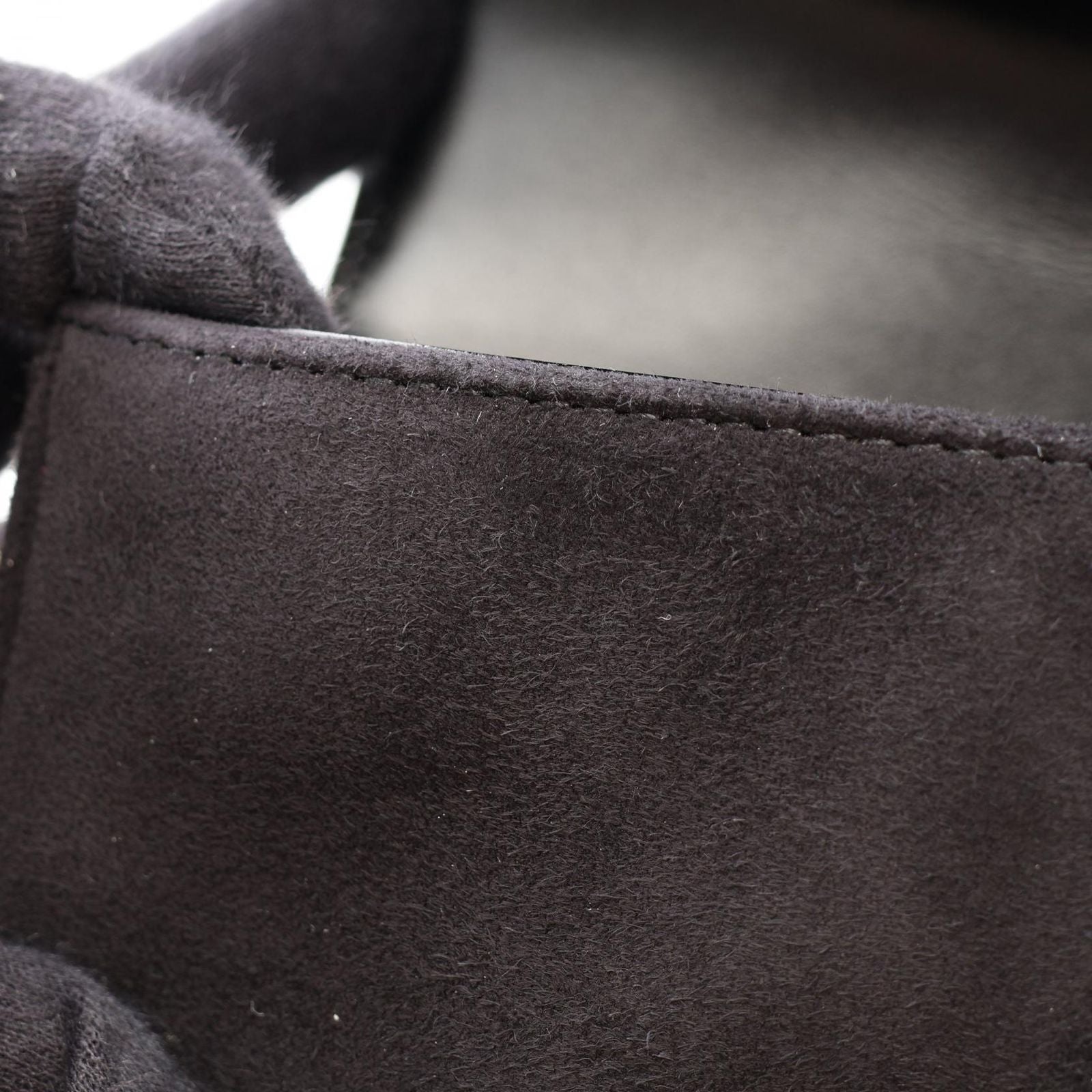 Chanel Shoulder Bag Quilted Black Leather Suede Small Chain — view 7