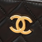 Chanel Shoulder Bag Quilted Vanity Black Lambskin 2-Way Chain — view 7