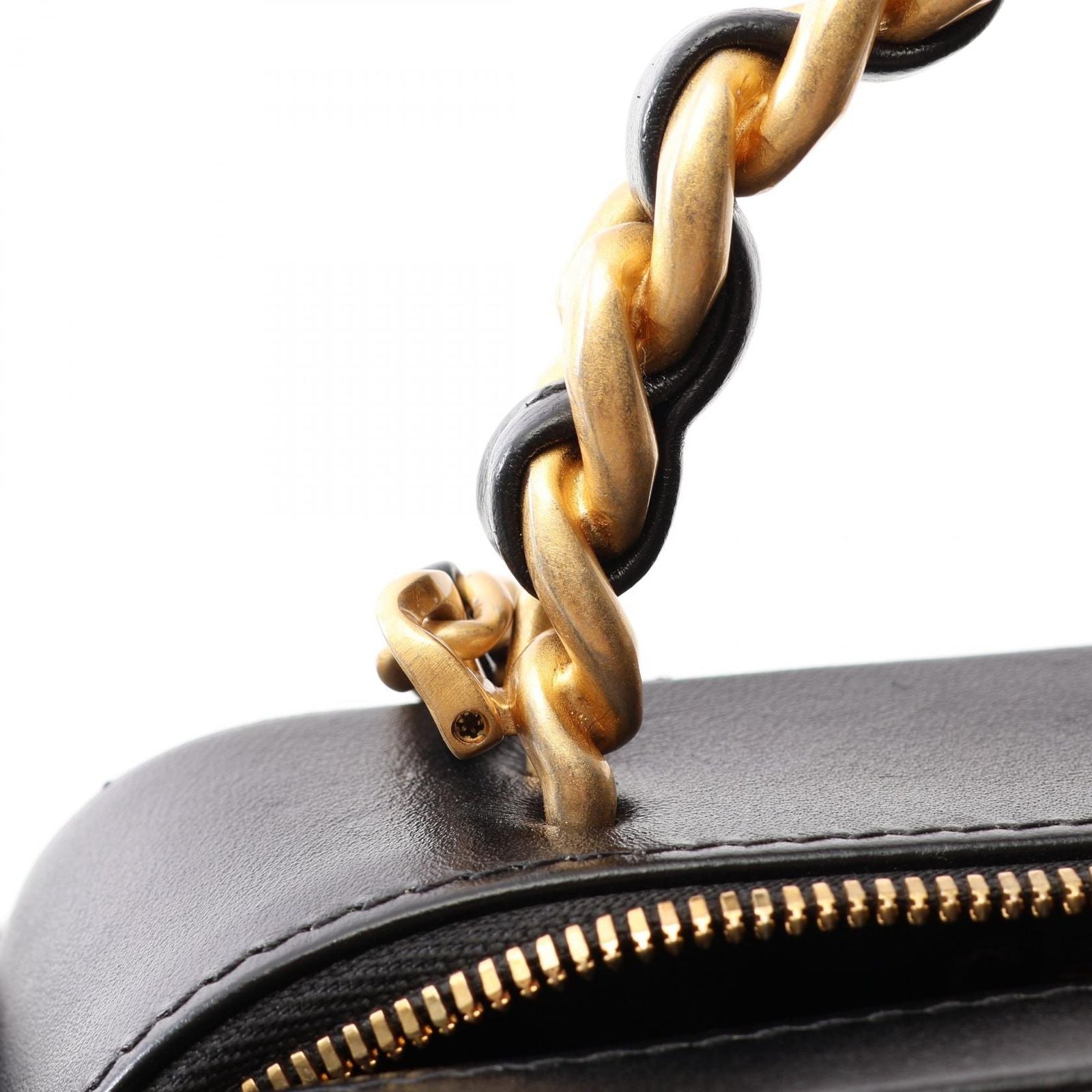 Chanel Shoulder Bag Quilted Vanity Black Lambskin 2-Way Chain — view 8