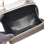 Chanel Shoulder Bag Quilted Vanity Black Lambskin 2-Way Chain — view 3