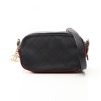 Chanel Shoulder Bag Quilted Black Leather Canvas