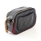 Chanel Shoulder Bag Quilted Black Leather Canvas — view 2