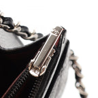 Chanel Shoulder Bag Quilted Black Caviar Leather Chain Wallet — view 8