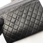 Chanel Shoulder Bag Quilted Push Lock Black Lambskin Chain — view 9