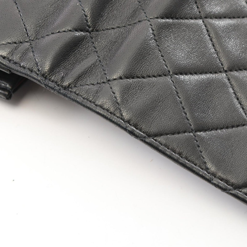 Chanel Shoulder Bag Quilted Push Lock Black Lambskin Chain — view 8