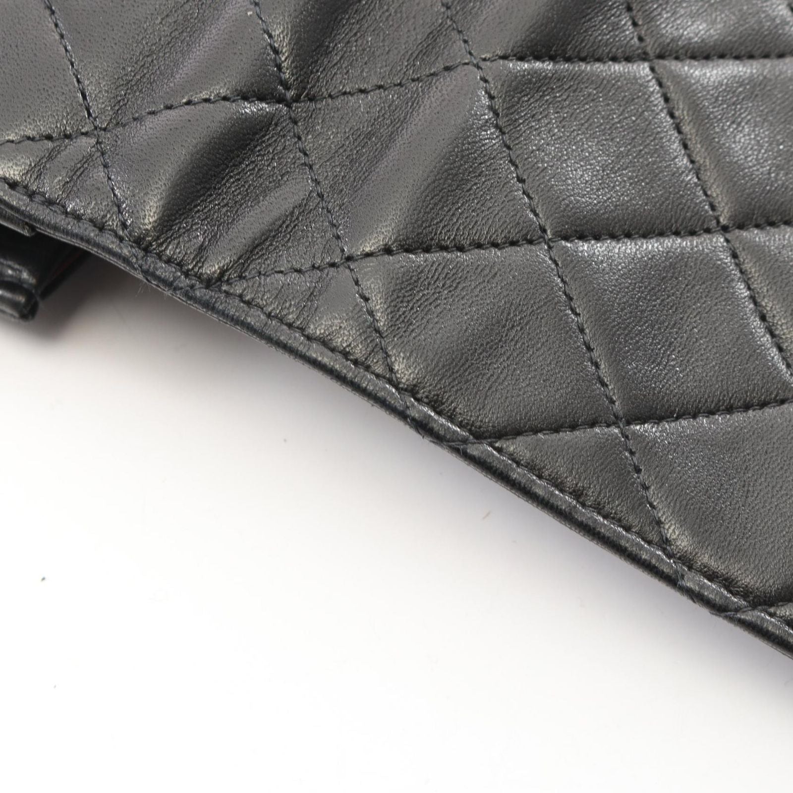 Chanel Shoulder Bag Quilted Push Lock Black Lambskin Chain — view 8