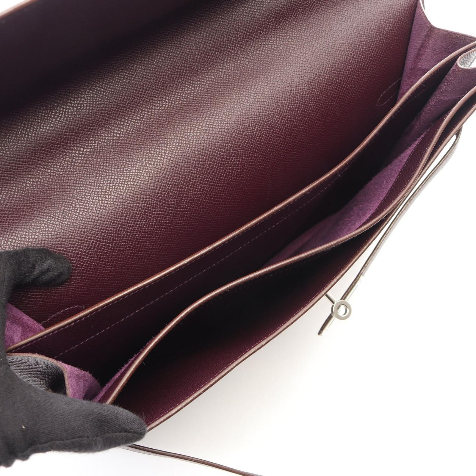 Hermes Briefcase Kelly Depeche 34 Violet Leather — view 4