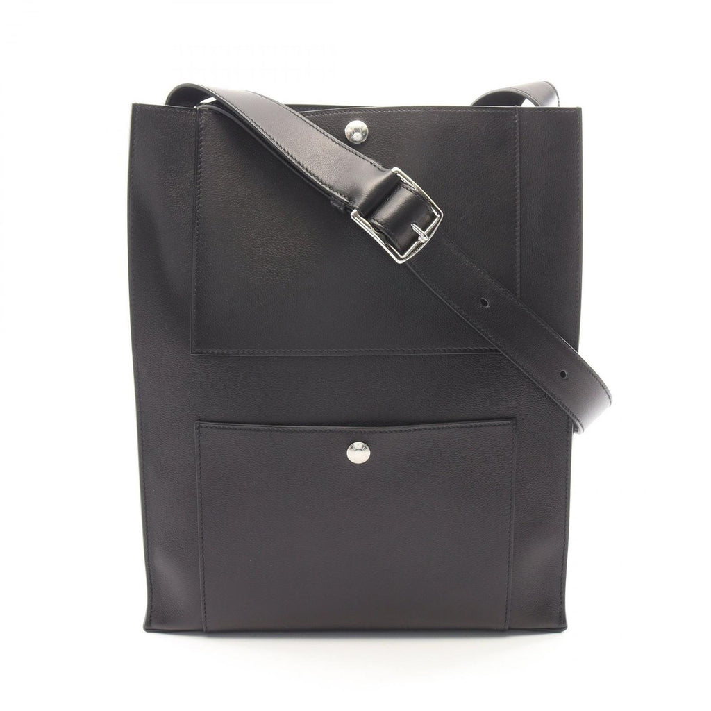 Hermes Shoulder Bag Cab Kabash Black Leather