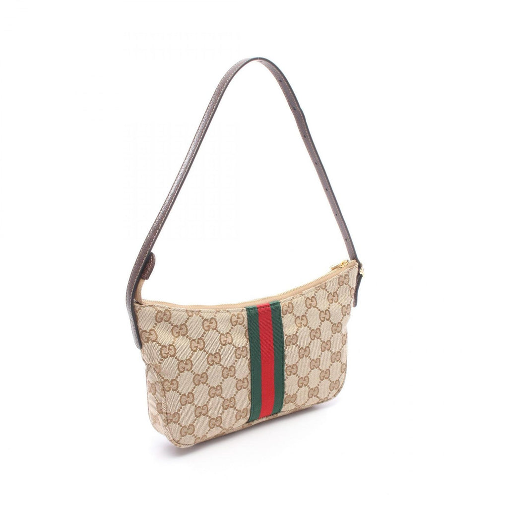 Gucci Shoulder Bag Lunetta Small Crossbody GG Canvas Leather — view 2