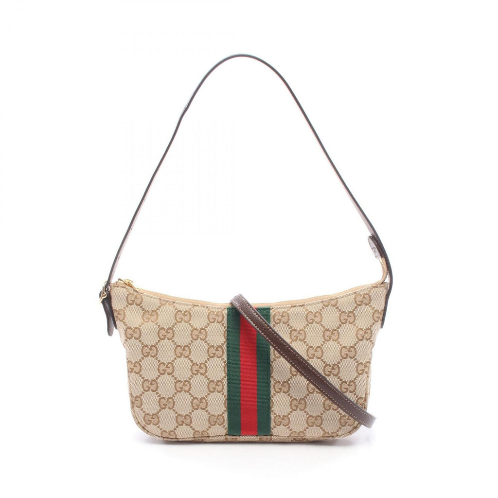 Gucci Shoulder Bag Lunetta Small Crossbody GG Canvas Leather