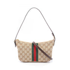 Gucci Shoulder Bag Lunetta Small Crossbody GG Canvas Leather