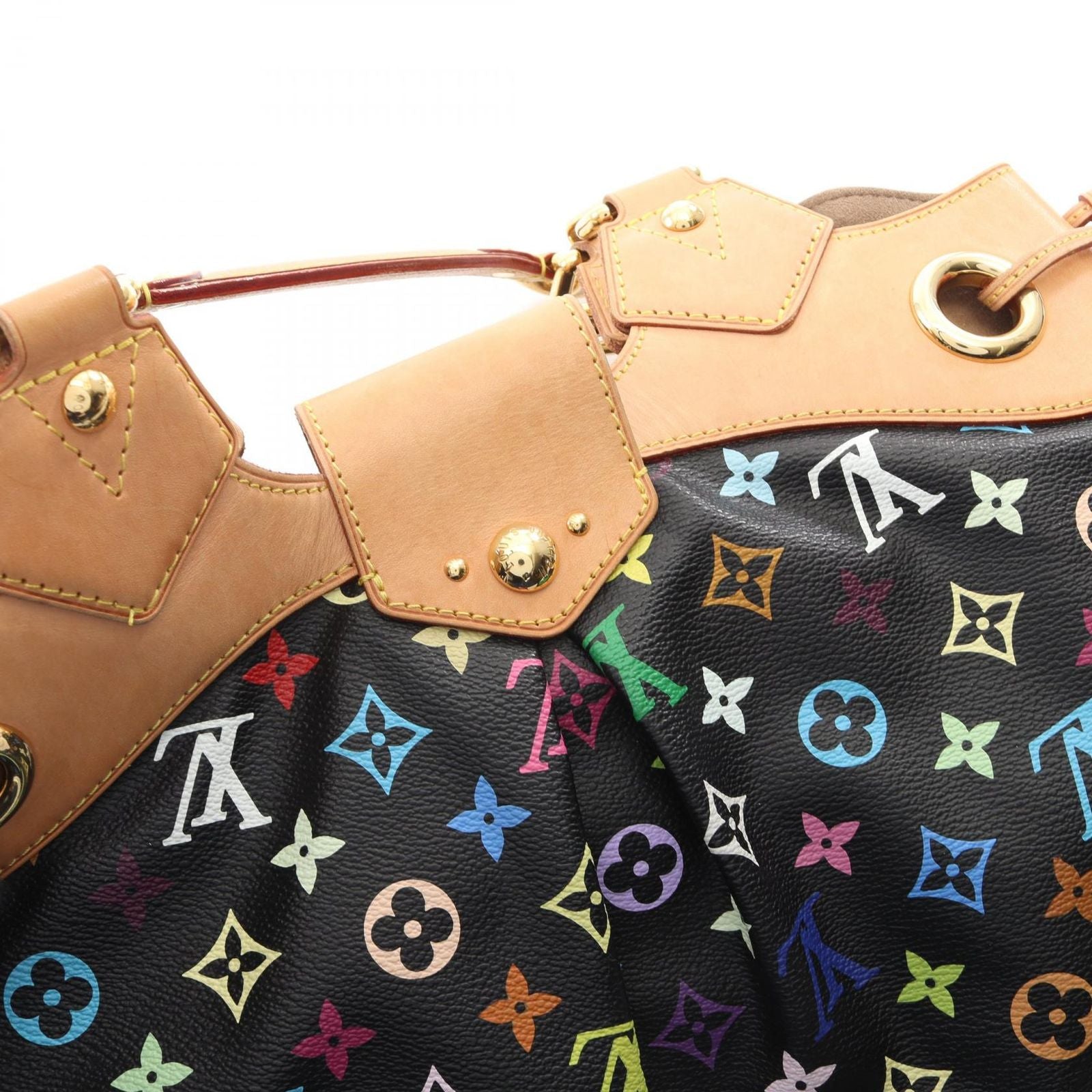 Louis Vuitton Handbag Ursula Monogram Multicolor Noir Canvas Leather — view 9