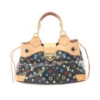 Louis Vuitton Handbag Ursula Monogram Multicolor Noir Canvas Leather