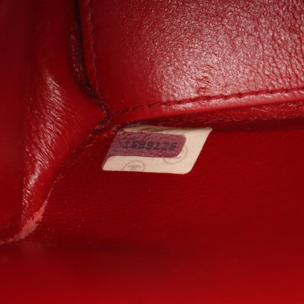 Chanel Shoulder Bag Quilted Bicolor Turnlock Red Navy Lambskin Chain — view 5