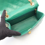 Chanel Shoulder Bag 2.55 Mini Quilted Green Leather Chain — view 3