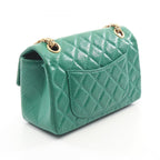 Chanel Shoulder Bag 2.55 Mini Quilted Green Leather Chain — view 2