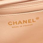 Chanel Shoulder Bag Mini Quilted Bicolor Pink Beige Black Lambskin Chain — view 4