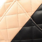 Chanel Shoulder Bag Mini Quilted Bicolor Pink Beige Black Lambskin Chain — view 9