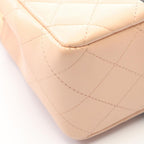 Chanel Shoulder Bag Mini Quilted Bicolor Pink Beige Black Lambskin Chain — view 7