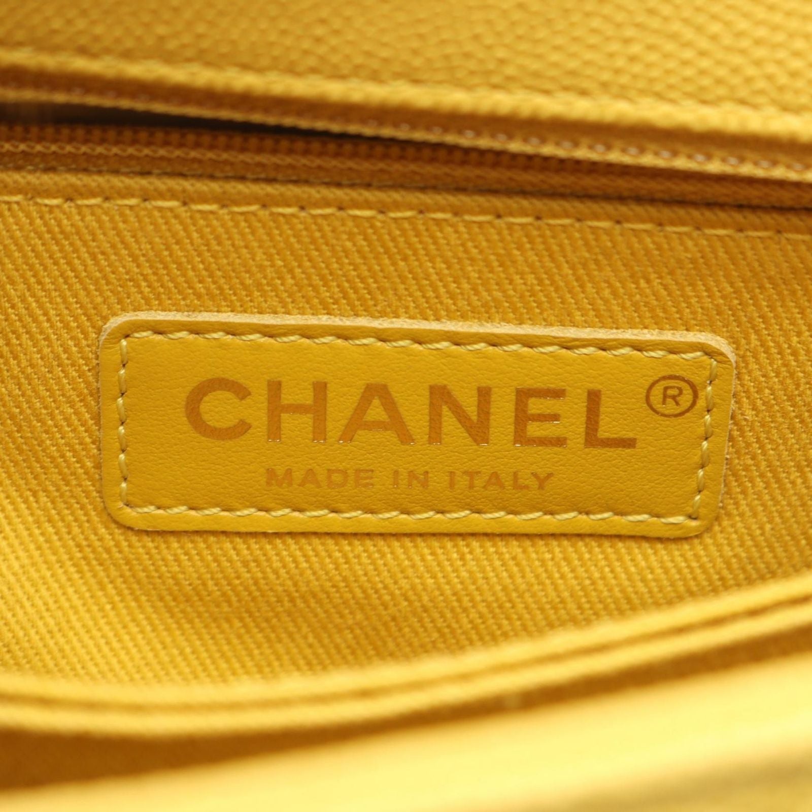Chanel Handbag Coco Handle Flap Stitch 2-Way Yellow Caviar Leather Chain — view 4