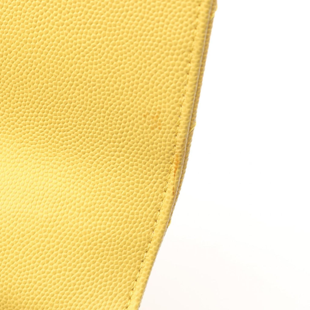Chanel Handbag Coco Handle Flap Stitch 2-Way Yellow Caviar Leather Chain — view 6