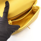 Chanel Handbag Coco Handle Flap Stitch 2-Way Yellow Caviar Leather Chain — view 3