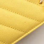 Chanel Handbag Coco Handle Flap Stitch 2-Way Yellow Caviar Leather Chain — view 9