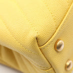 Chanel Handbag Coco Handle Flap Stitch 2-Way Yellow Caviar Leather Chain — view 7
