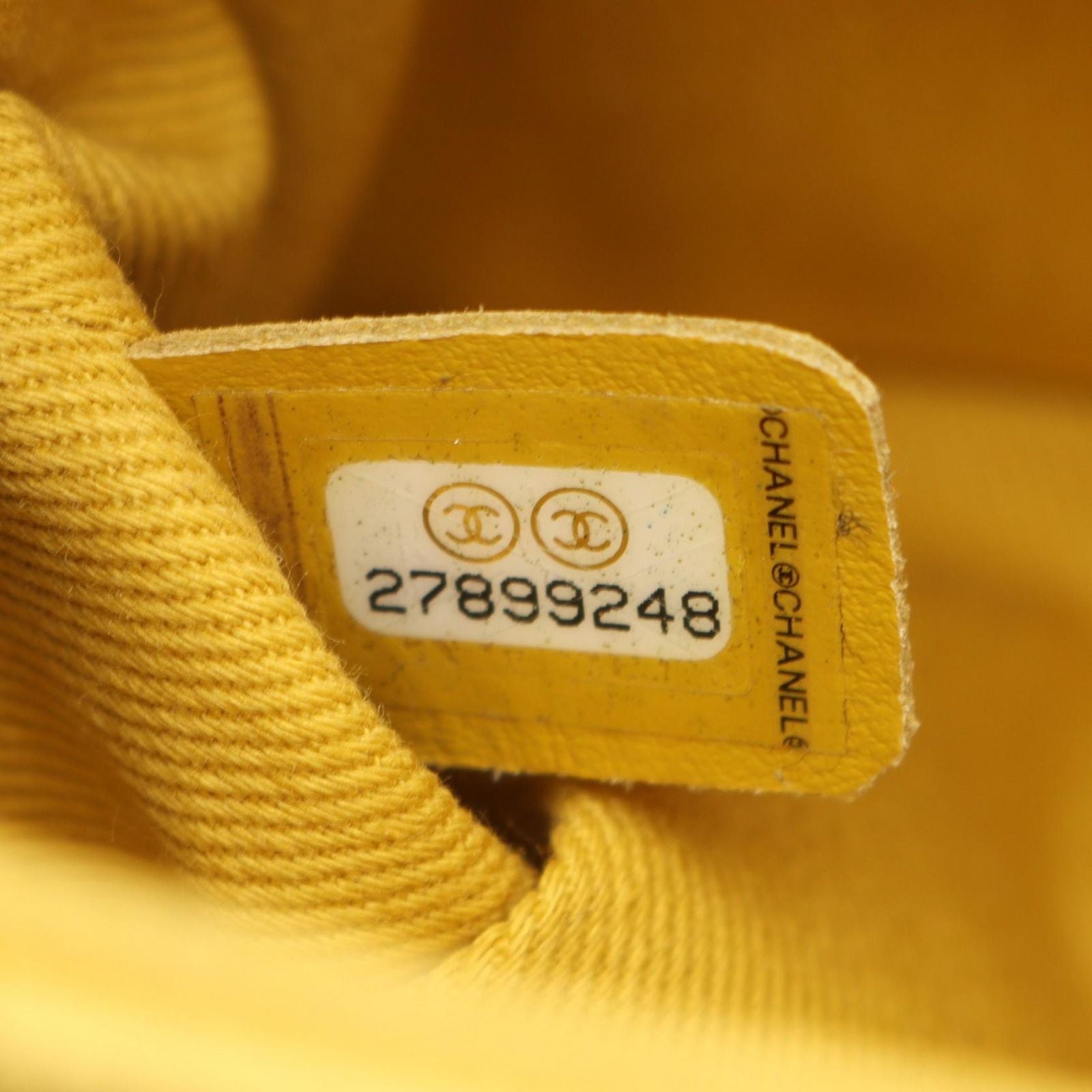 Chanel Handbag Coco Handle Flap Stitch 2-Way Yellow Caviar Leather Chain — view 5
