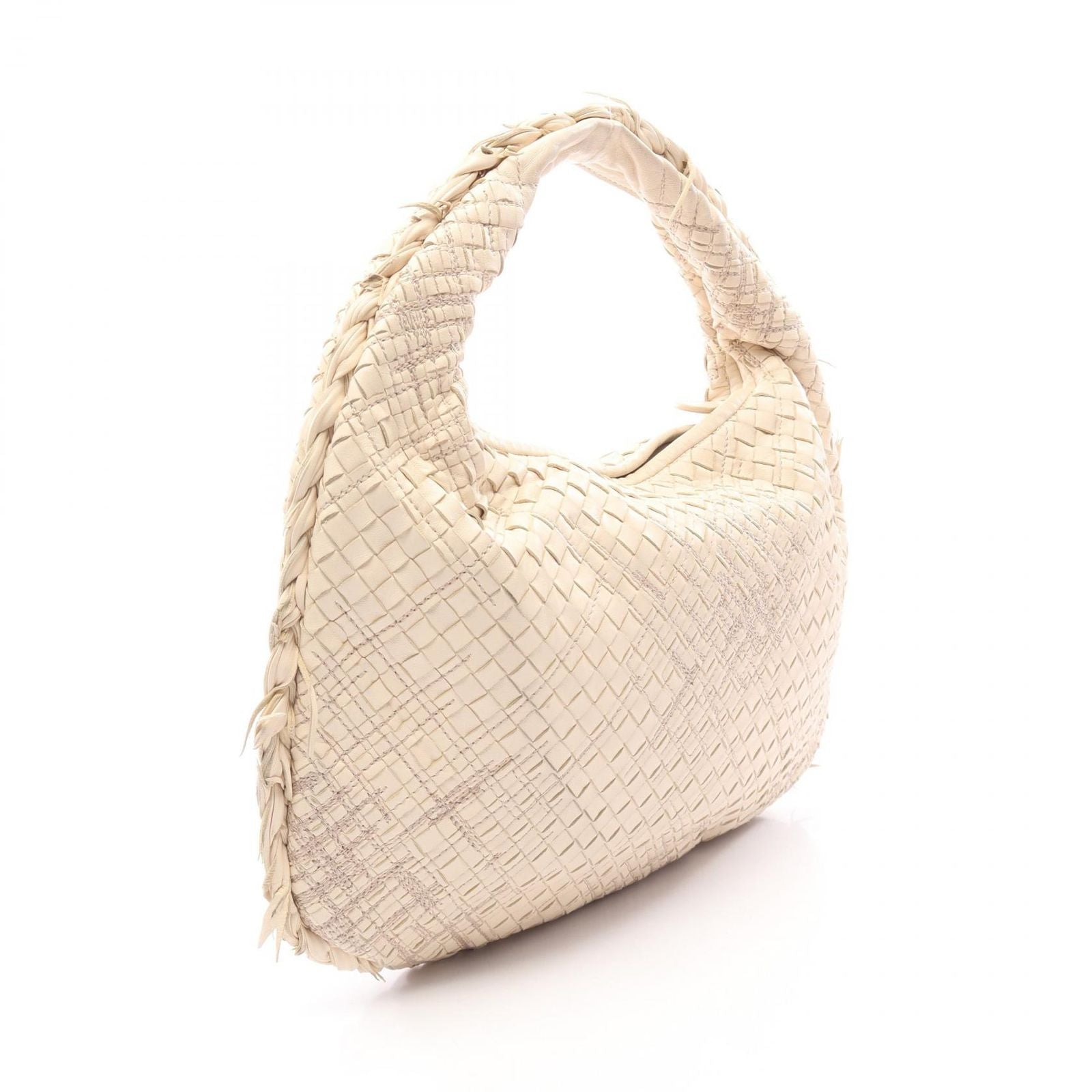 Bottega Veneta Handbag Intrecciato Ivory Leather Shoulder — view 2