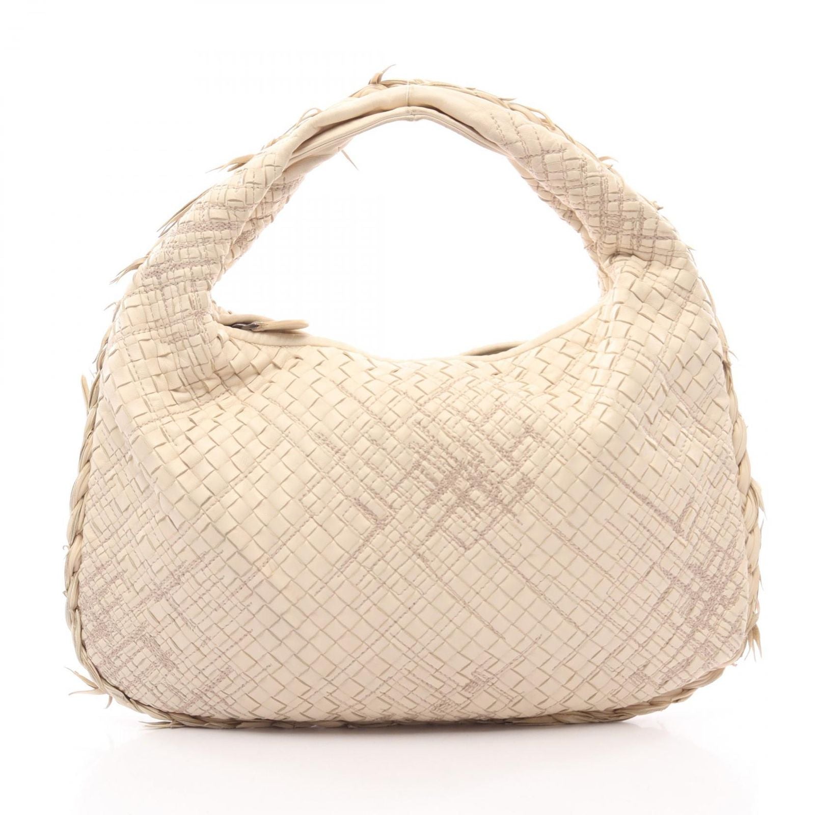 Bottega Veneta Handbag Intrecciato Ivory Leather Shoulder
