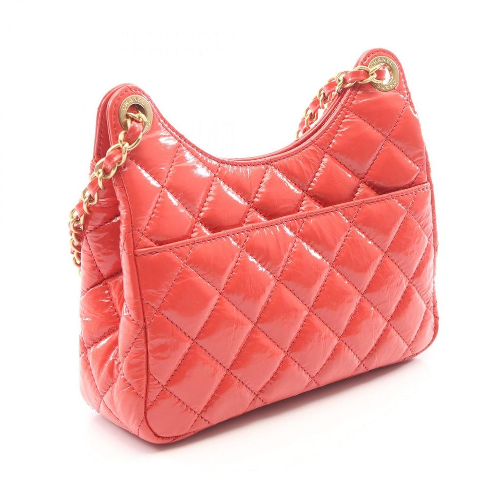 Chanel Shoulder Bag Quilted Small Hobo Coral Pink Leather — view 2
