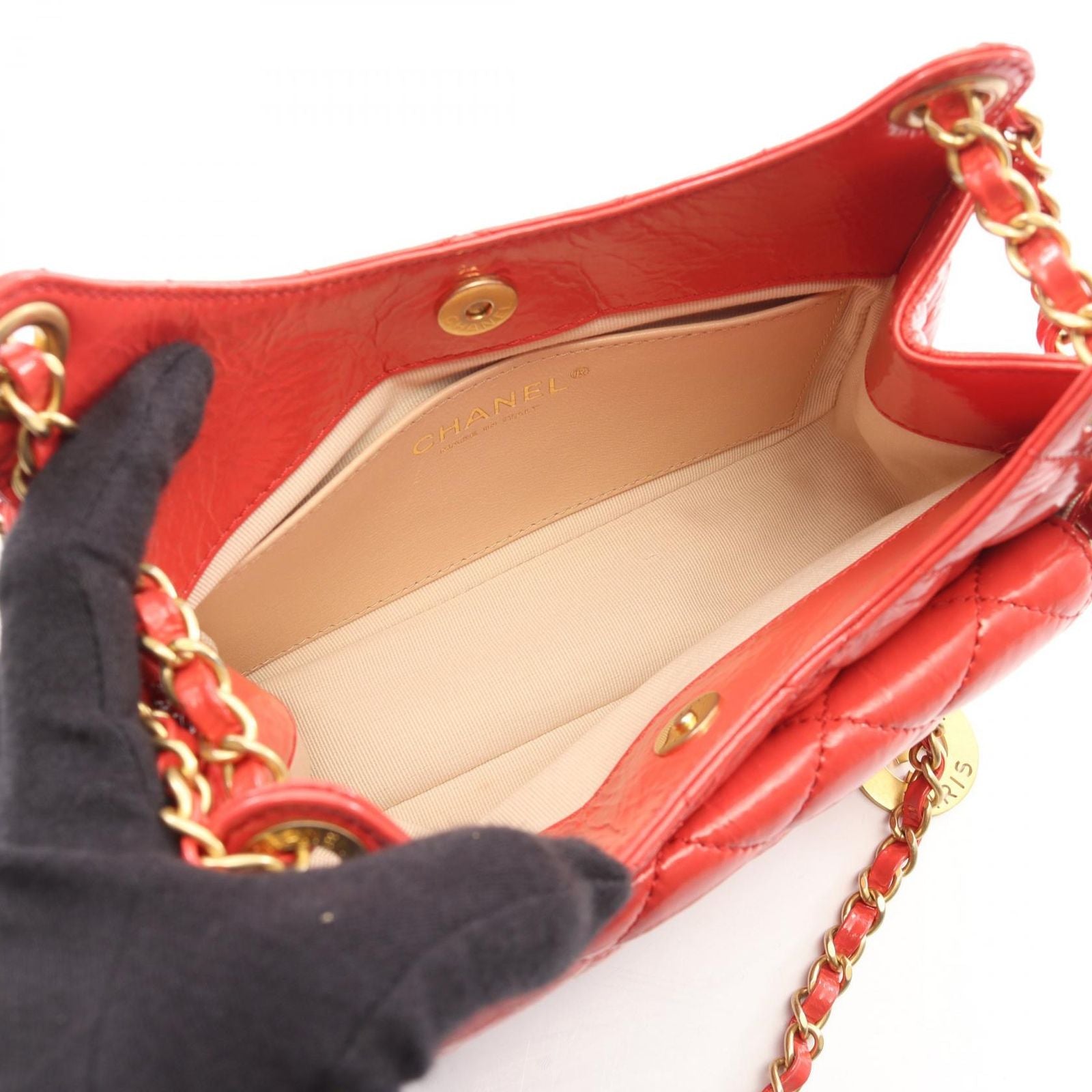 Chanel Shoulder Bag Quilted Small Hobo Coral Pink Leather — view 3
